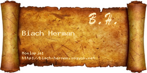 Biach Herman névjegykártya