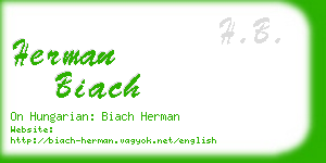 herman biach business card